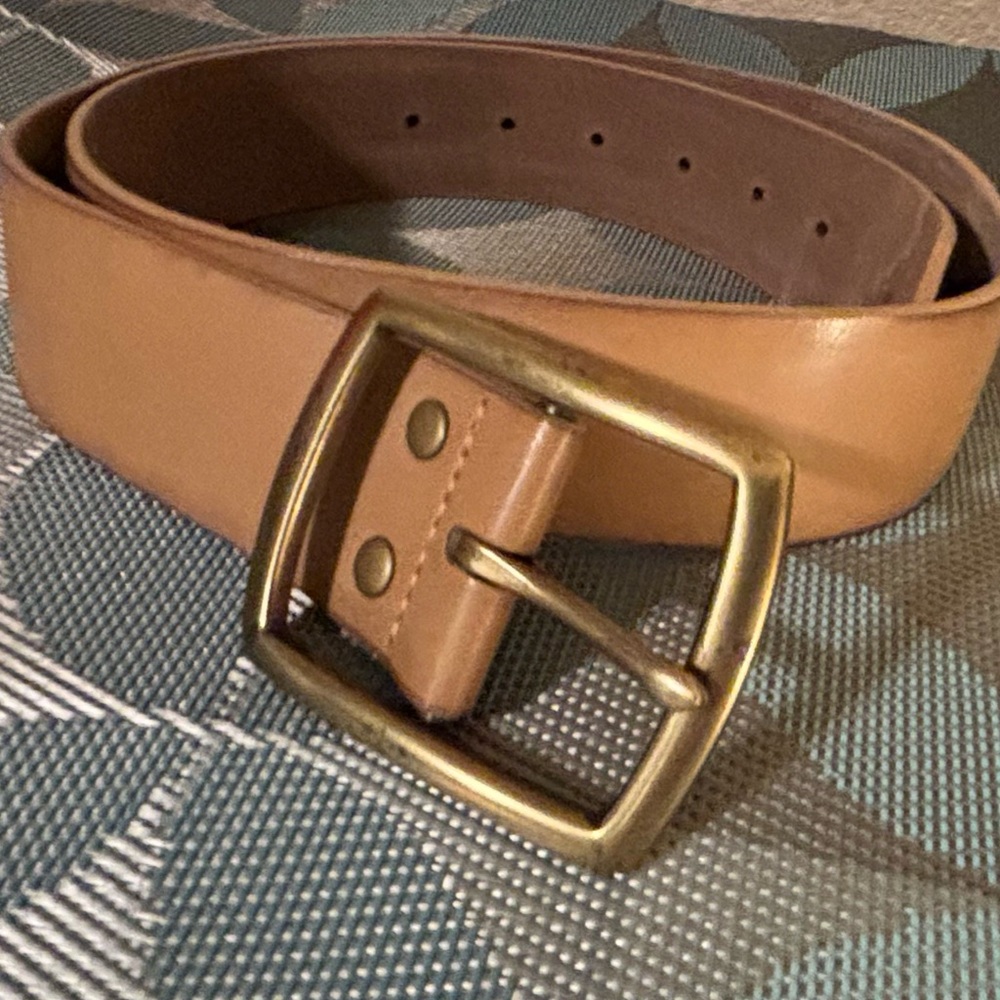 Old Navy | Accessories | Old Navy Tan Brown Genuine Leather Belt | Size: (M/L)
